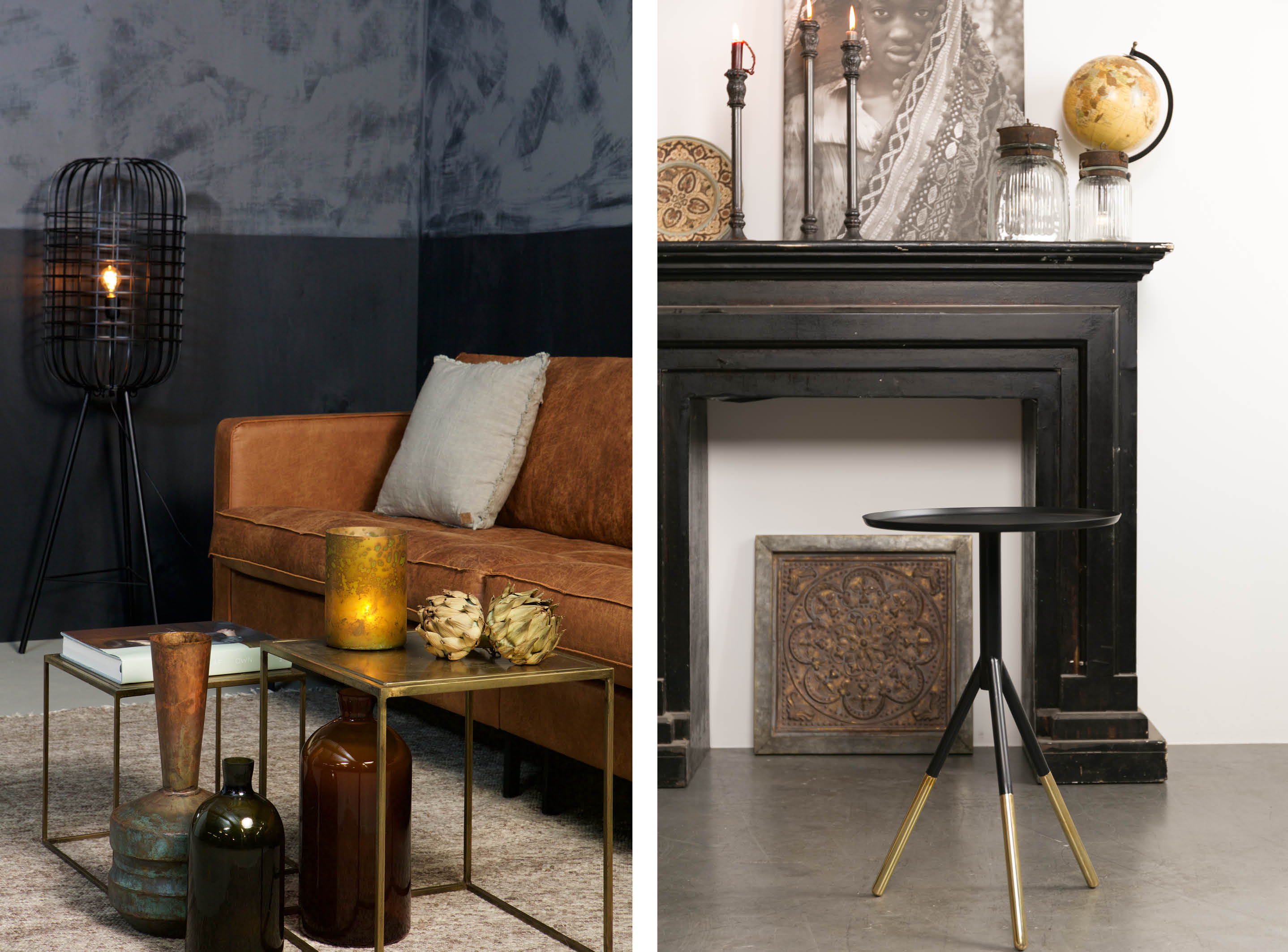 Brass sidetables